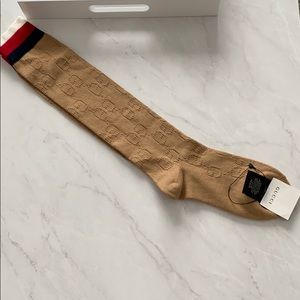 Gucci Beige Tall Spring Socks GG